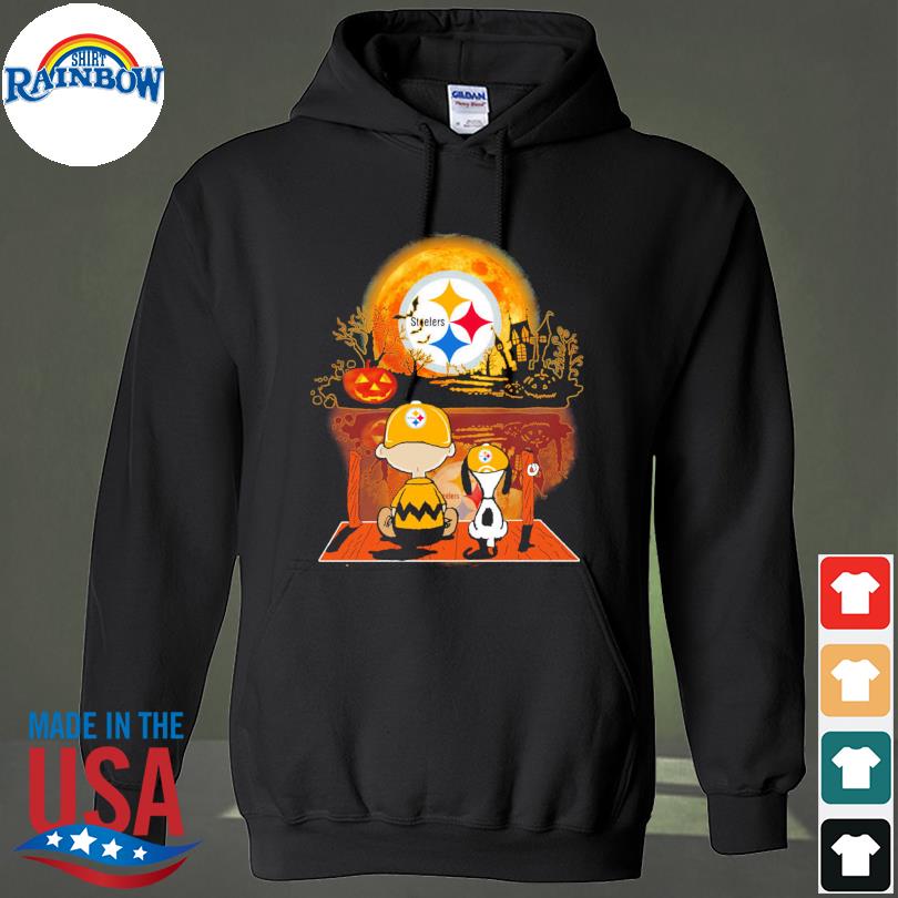 Official The Peanuts Charlie Brown And Snoopy Watching Moon Pittsburgh Steelers  Halloween Logo Shirt, hoodie, sweater, long sleeve and tank top