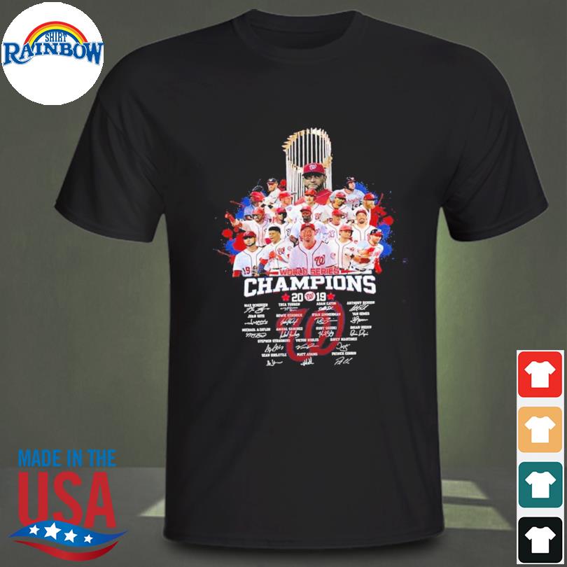 Washington Nationals World Series Champions 2019 Signatures Shirt, Sweater,  Long Sleeved And Hoodie