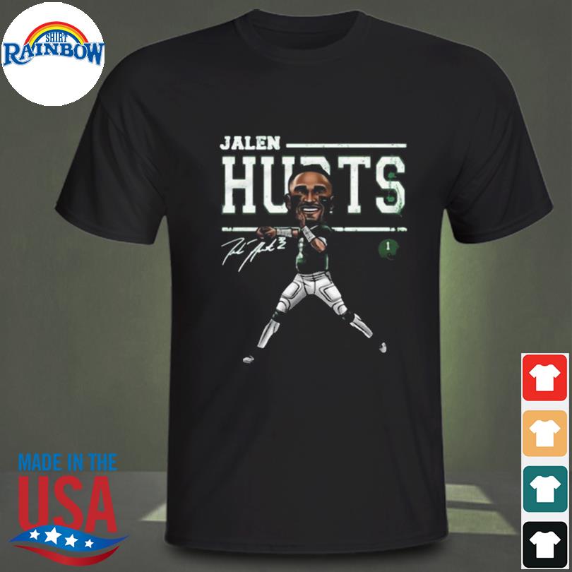 Jalen Hurts Philadelphia Eagles Cartoon Signature T-Shirt