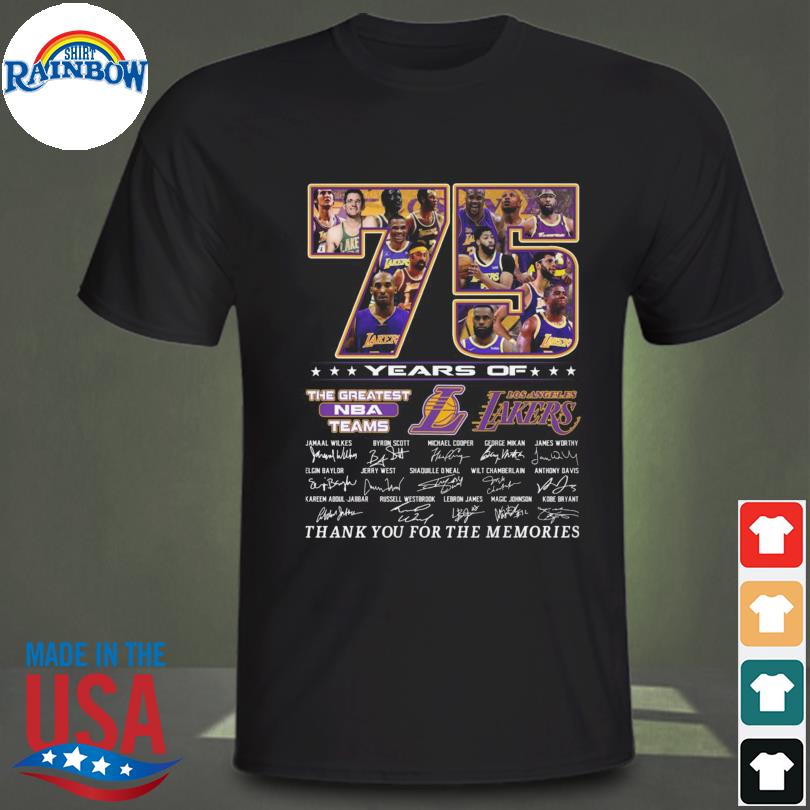 Los Angeles Lakers 75 Years Memories Shirt, hoodie, sweater, long