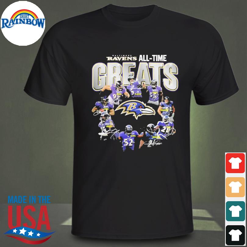 Official Baltimore Ravens Team All-time Greats signatures shirt