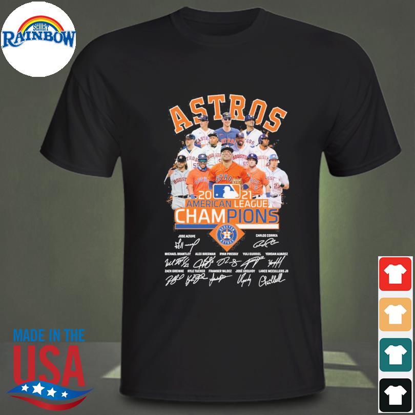 Houston Astros American League Champions 2021 signatures shirt, hoodie,  sweater, long sleeve and tank top