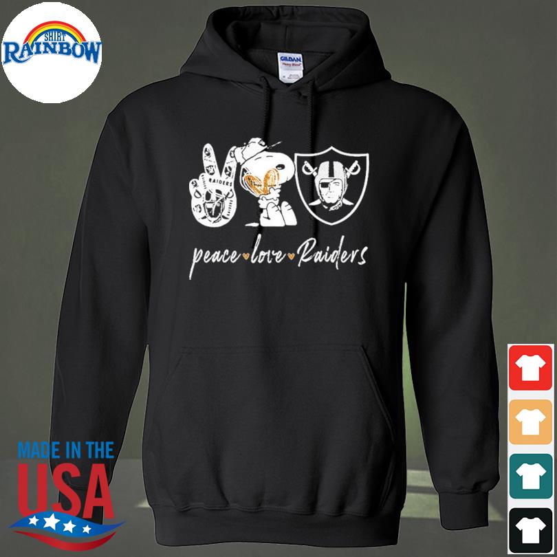 Snoopy peace love raiders shirt, hoodie, sweater, long sleeve and tank top