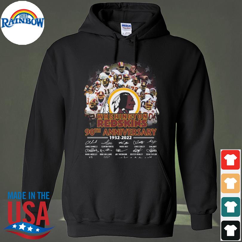 The Redskins 90th anniversary 1932 2022 thank you for the memories  signatures shirt, hoodie, sweater, long sleeve and tank top