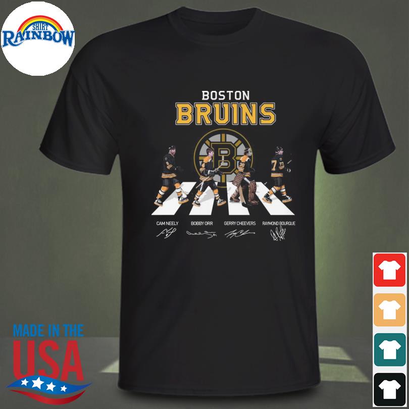 Boston Bruins Abbey Road Cam Neely Bobby Orr signatures shirt