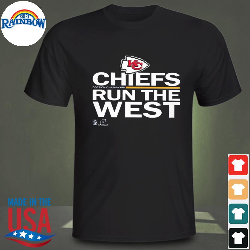 Chiefs run the west shirt Kansas city Chiefs red 2021 afc west division  champions trophy shirt, hoodie, sweater, long sleeve and tank top