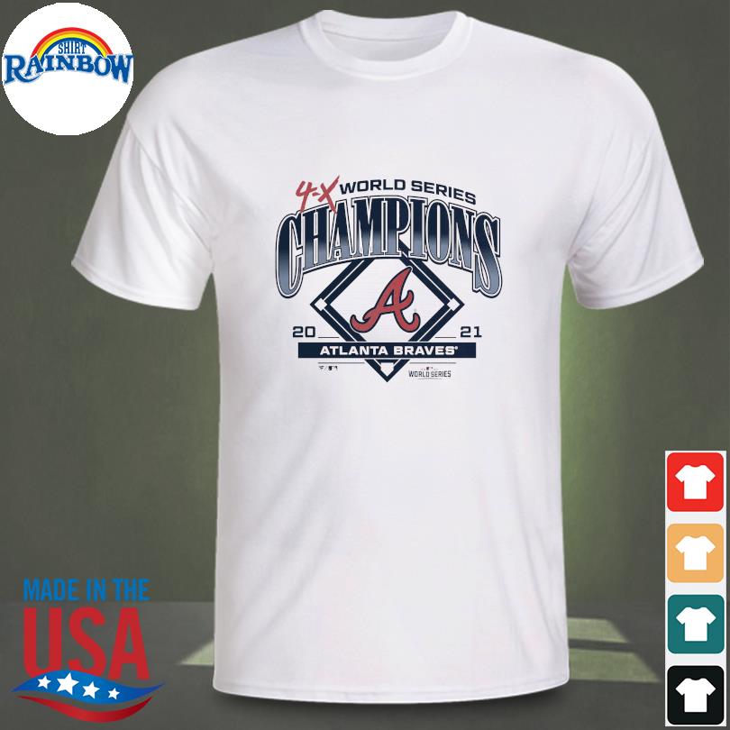 Official men's Atlanta Braves 4-Time World Series Champions Trophy  T-Shirts, hoodie, tank top, sweater and long sleeve t-shirt