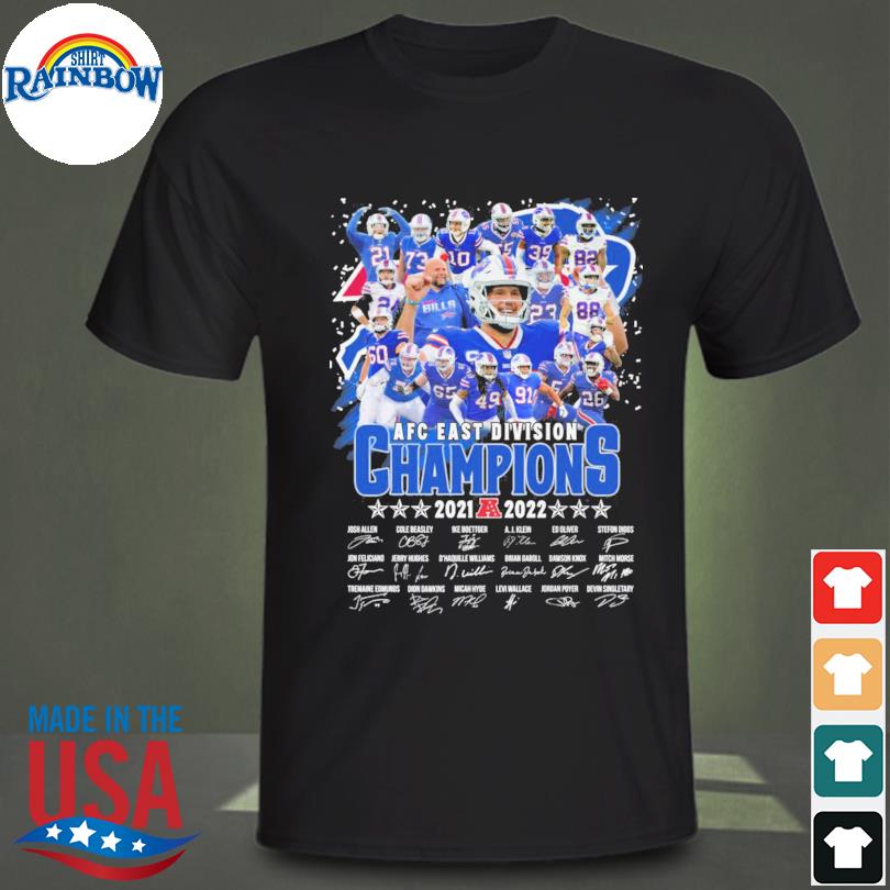 Buffalo Bills AFC East division champions 2021 2022 signatures new 2022  shirt, hoodie, sweater, long sleeve and tank top