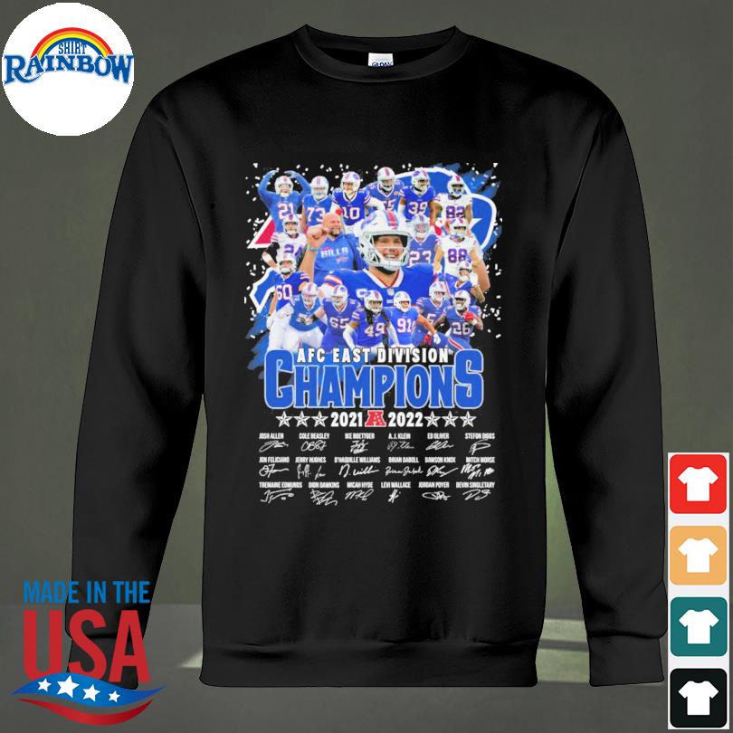 Buffalo Bills Afc East Division Champions 2021 2022 Signatures Sport Shirt  - Creamtee