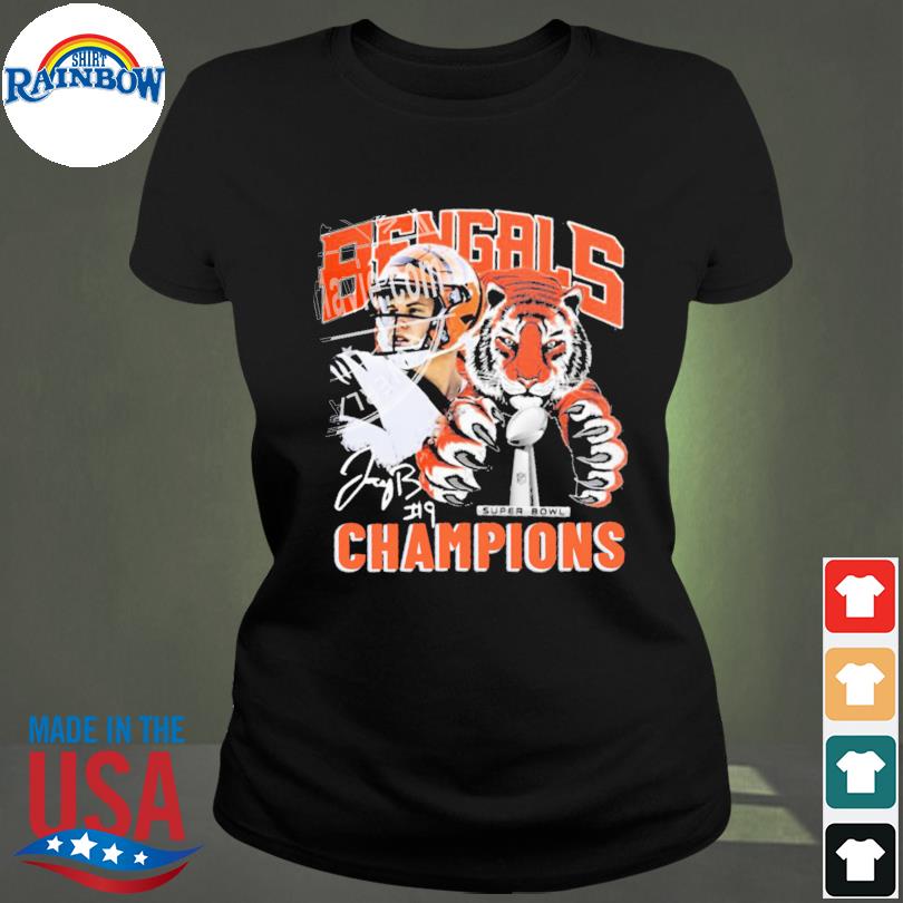 Cincinnati Bengals 9 Joe Burrow Super Bowl Champions T-Shirt - REVER LAVIE