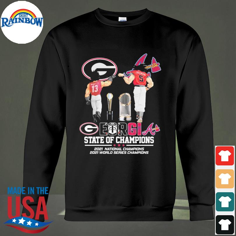 Georgia Bulldogs and Atlanta Braves JT Daniels and Freeman state of  champions shirt, hoodie, sweater, long sleeve and tank top