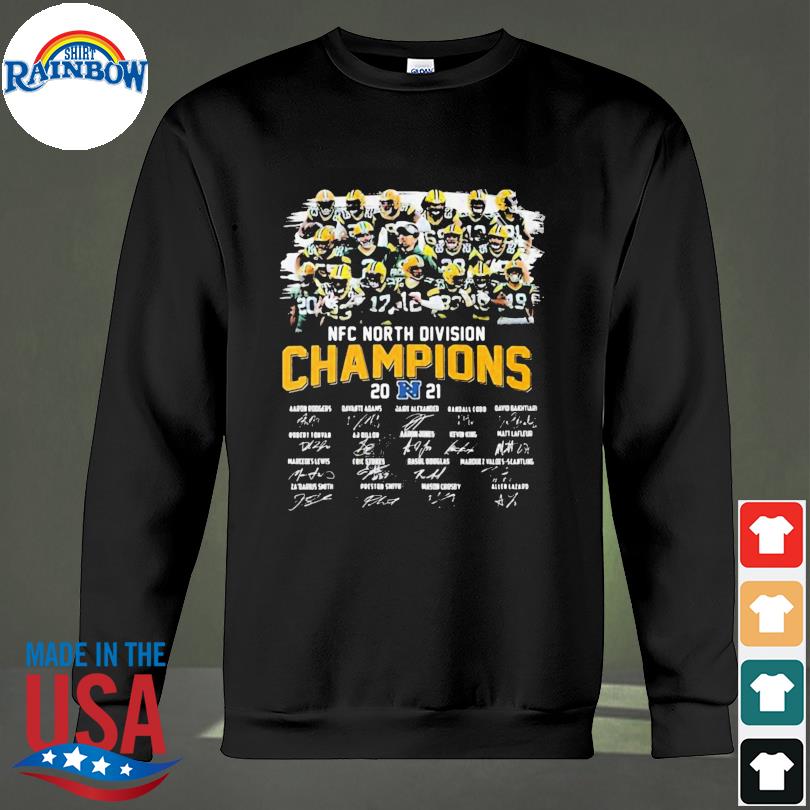 Green bay packers team nfc north division champions 2021 2022 signatures  shirt, hoodie, sweater, long sleeve and tank top