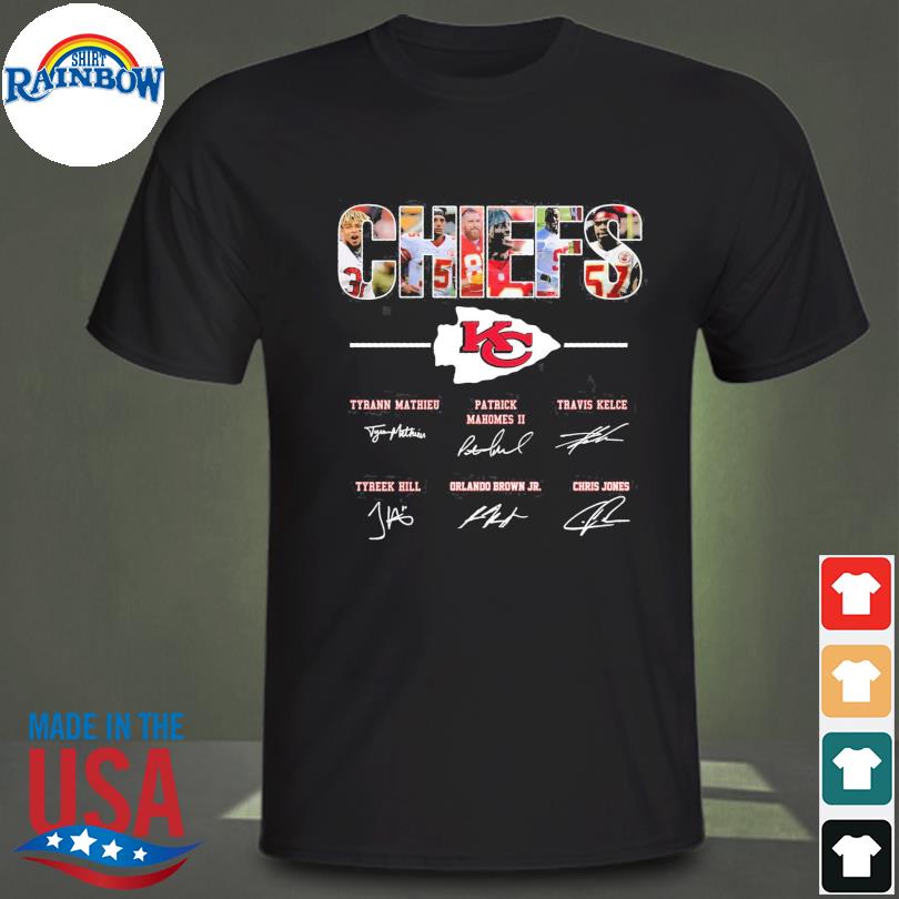 Kansas City Chiefs Tyrann Mathieu Patrick Mahomes Travis Kelce signatures  shirt, hoodie, sweater, long sleeve and tank top