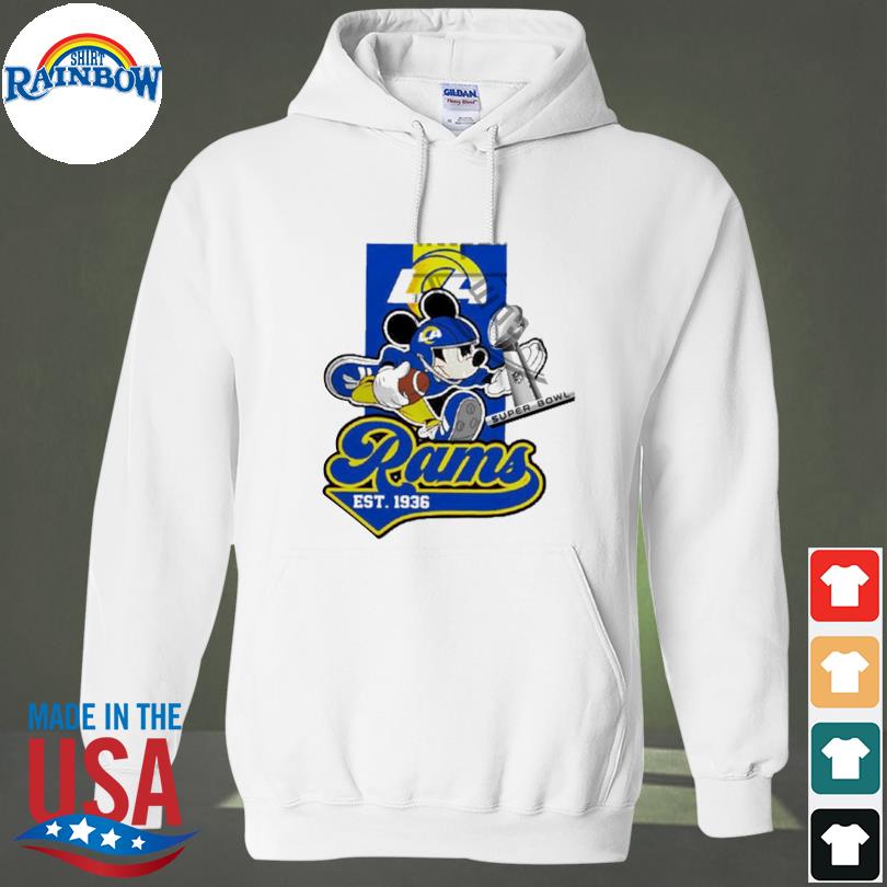 Mickey trophy super bowl 2022 los angeles rams shirt, hoodie, sweater, long  sleeve and tank top