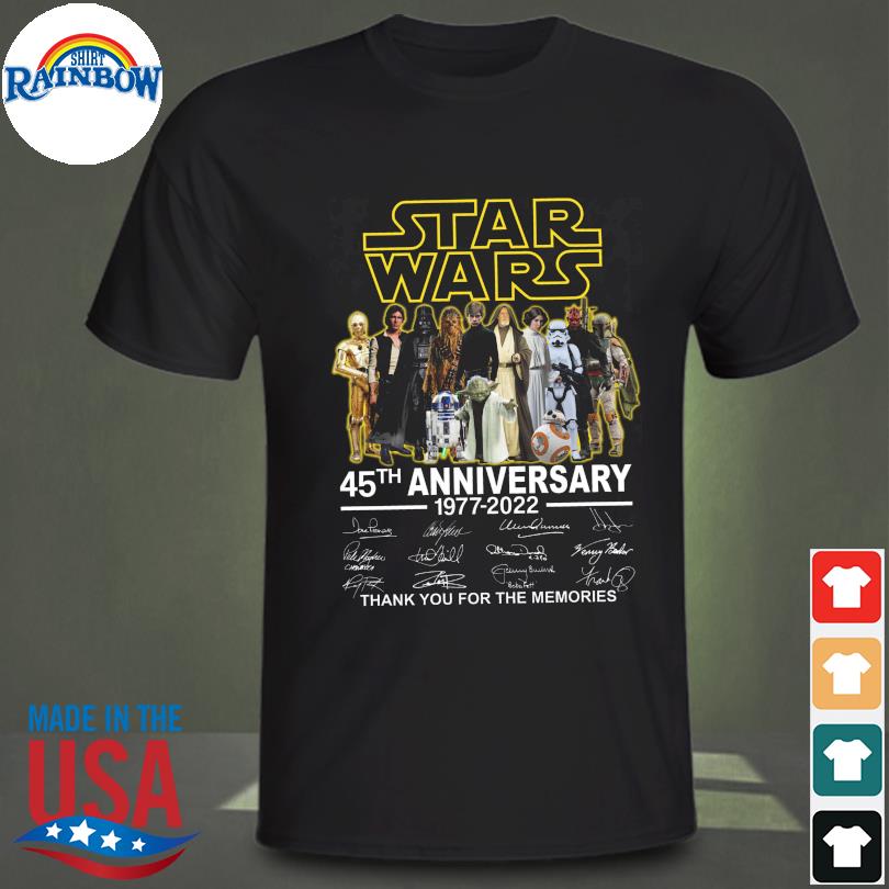 Star Wars 45Th Anniversary 1977-2022 Signatures shirt,, new, black, black,  new