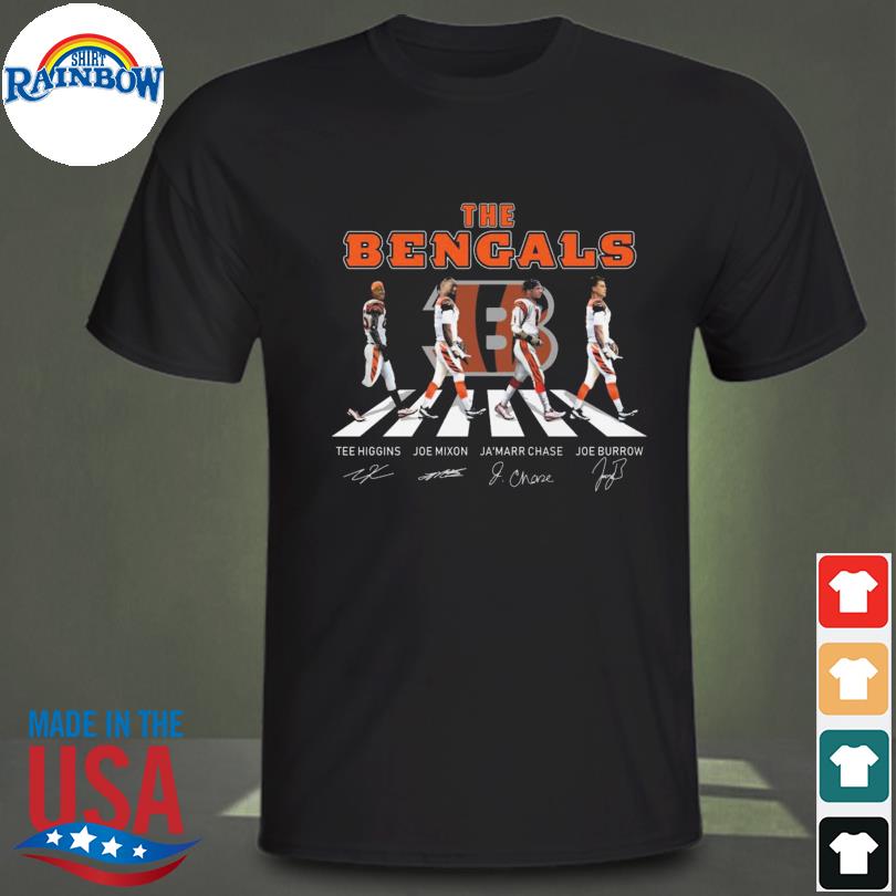 The Bengals Tee Higgins Joe Mixon Ja'marr Chase Joe Burrow Abbey Road  Signatures Shirt, hoodie, sweater, long sleeve and tank top