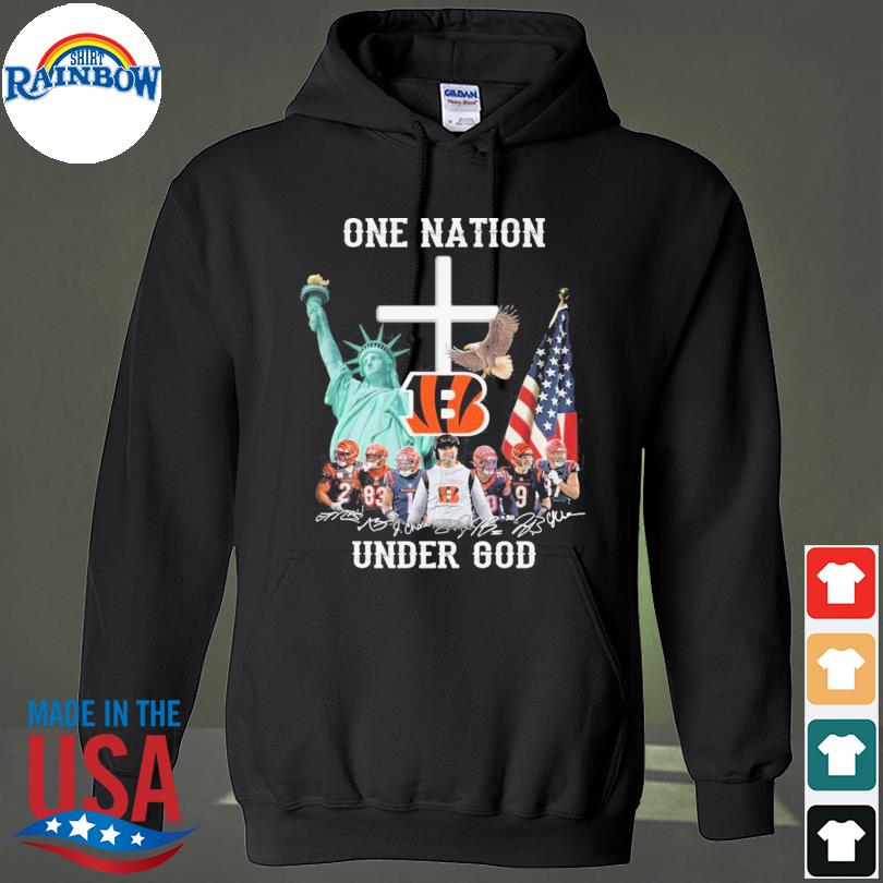 Funny Cincinnati Bengals One Nation Under God Signatures American Flag Shirt,  hoodie, sweater, long sleeve and tank top