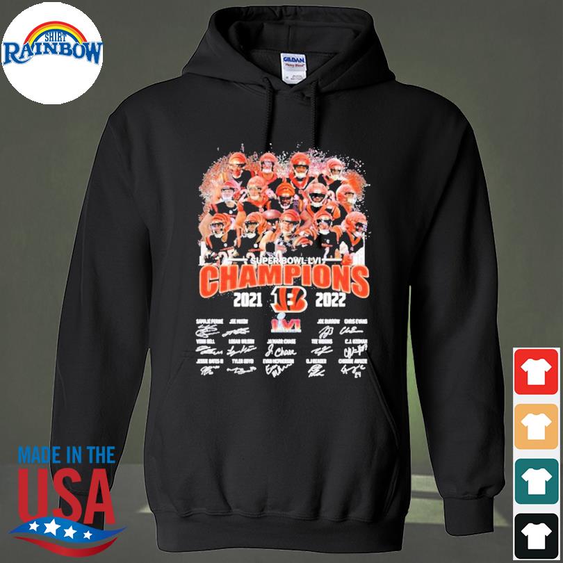 Cincinnati Bengals Super Bowl LVI Champions 2021 2022 signatures shirt,  hoodie, sweater, long sleeve and tank top