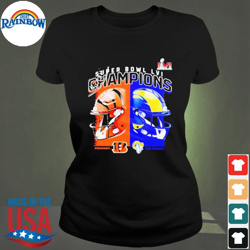 Cincinnati bengals vs los angeles rams helmet 2022 super bowl lvi champions  shirt, hoodie, sweater, long sleeve and tank top