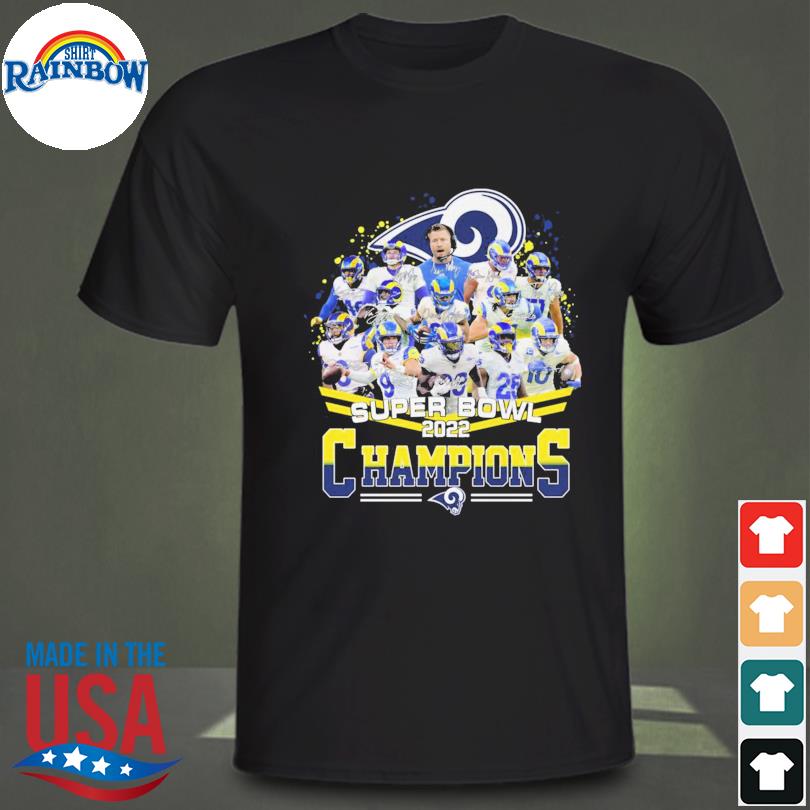 Los Angeles Rams Team Champions 2022 Super Bowl Signatures T-Shirt