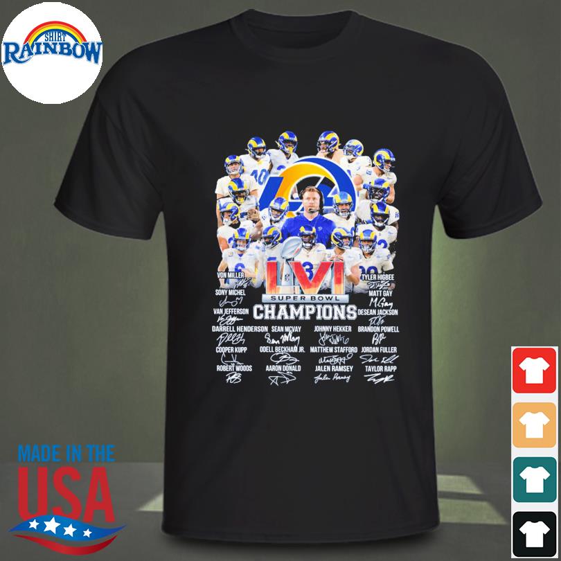 LA Rams Super Bowl LVI Champions signatures 2022 t-shirt, hoodie