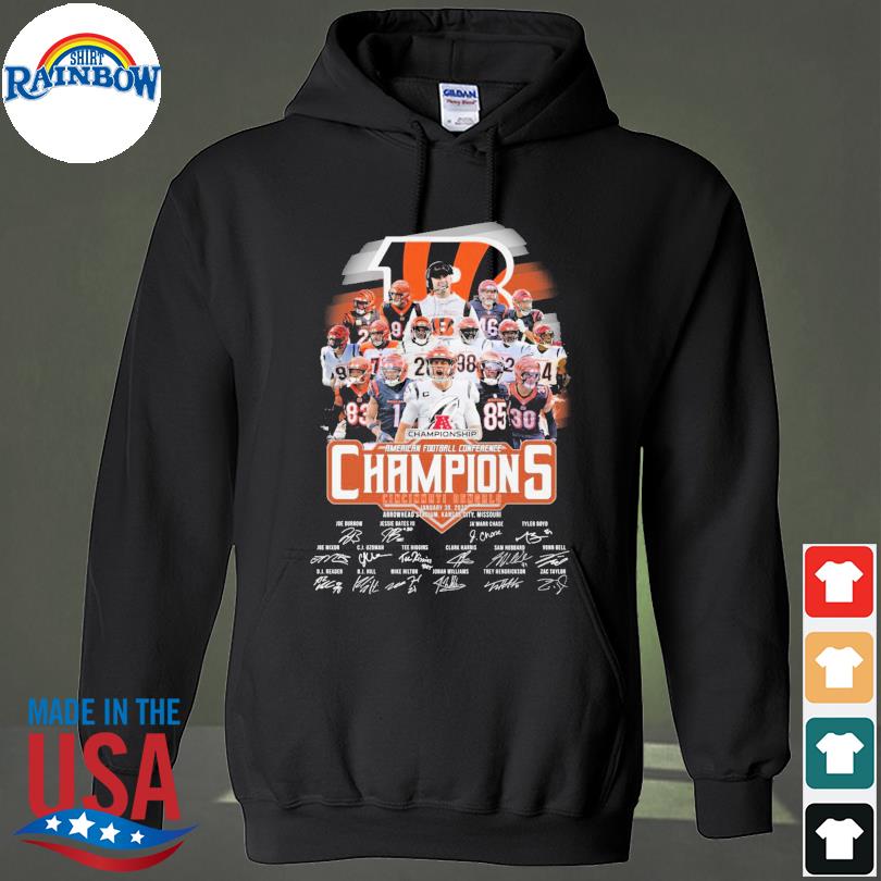 2022 cincinnati bengals team signature afc north division champions shirt,  hoodie, sweater, long sleeve and tank top