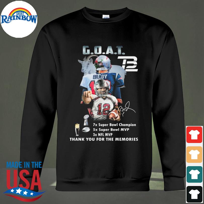 Tom Brady Goat Mvp Thank You For The Memories Signature Shirt