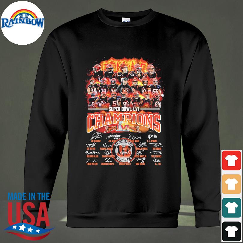 Official official Super Bowl LVI 2022 Champions Cincinnati Bengals  Signatures Shirt, hoodie, sweater, long sleeve and tank top