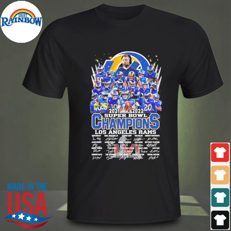 Los Angeles Rams Super Bowl Champions 2022 Signature T-shirt For Men