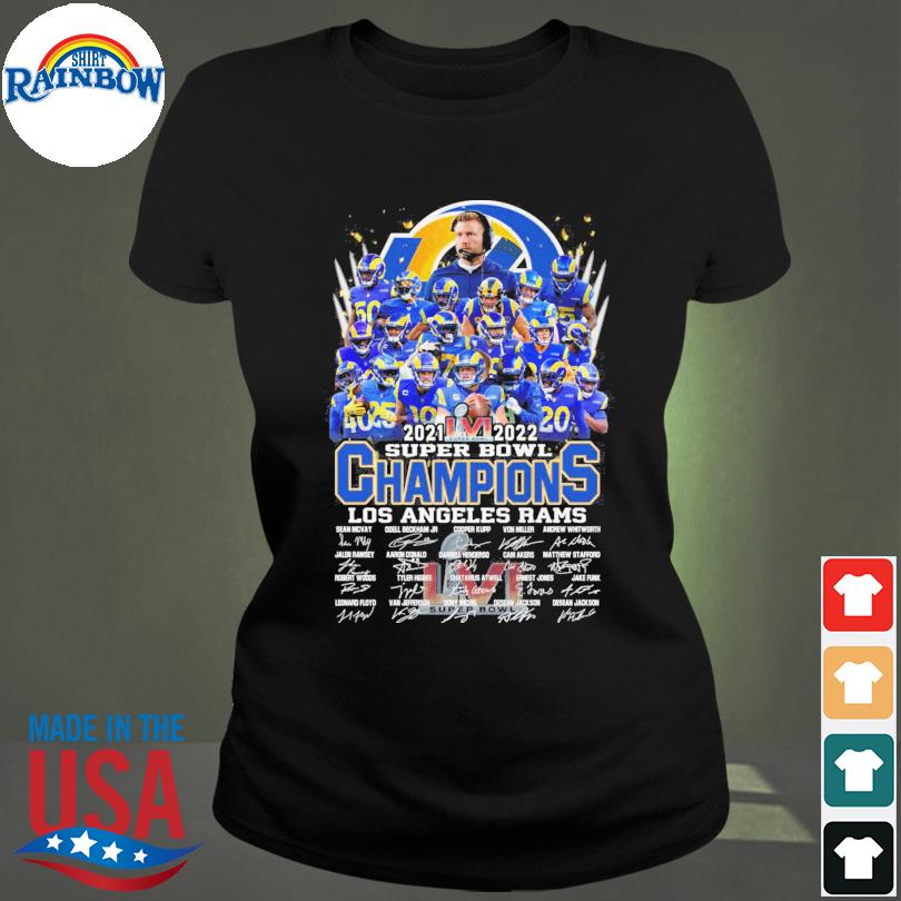 Los Angeles Rams Super Bowl Champions 2022 Signature T-shirt For Men