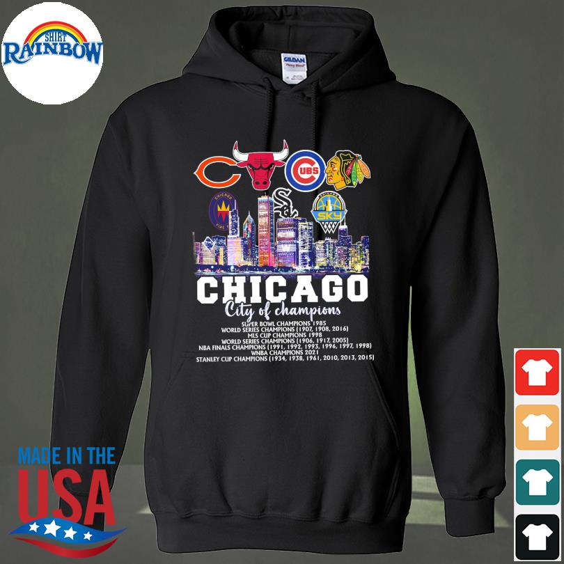 Chicago Bears Chicago Bulls Chicago Cubs Chicago Blackhawks Chicago city of  champions shirt, hoodie, sweater, long sleeve and tank top