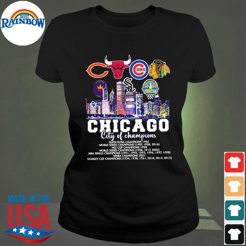 Bulls, Cubs, Blackhawks And Bears Chicago City Of Champions Shirt