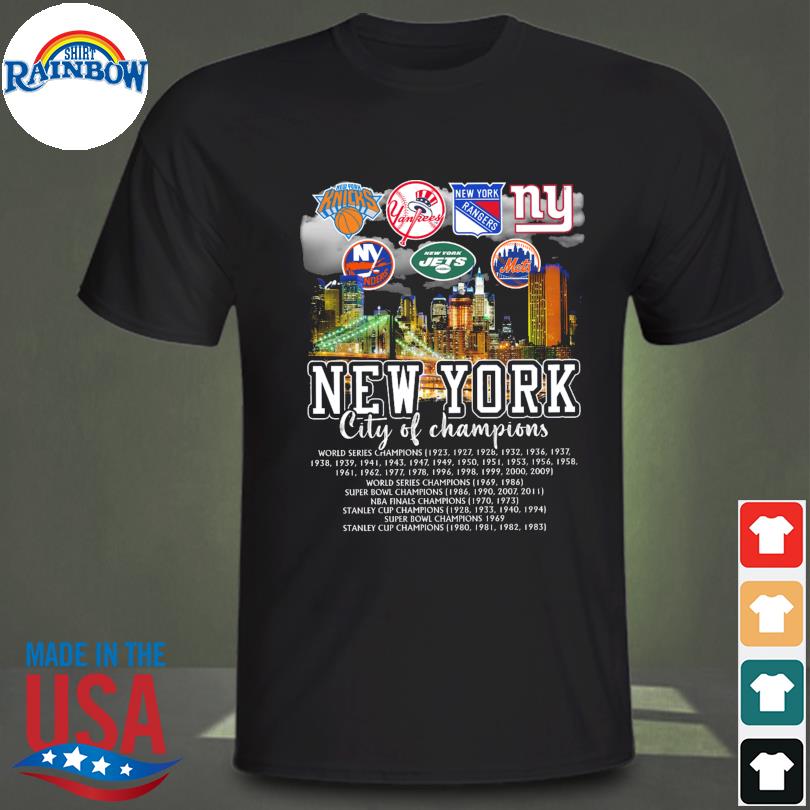 Funny New York Knicks New York Yankees New York Rangers New York Giants New  York city of champions shirt, hoodie, sweater, long sleeve and tank top