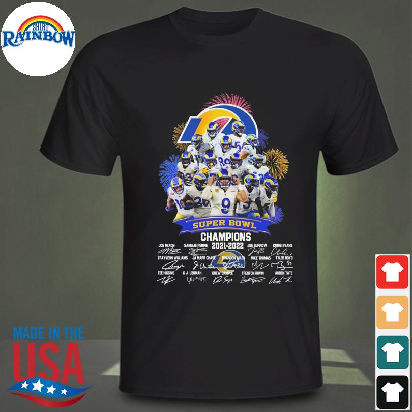 Super Bowl Champions 2021 Los Angeles Rams NFL Signatures Shirt - POP shirt