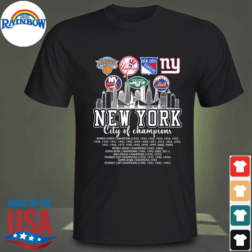New York Knicks New York Yankees New York Rangers New York Giants New York  city of champions shirt, hoodie, sweater, long sleeve and tank top