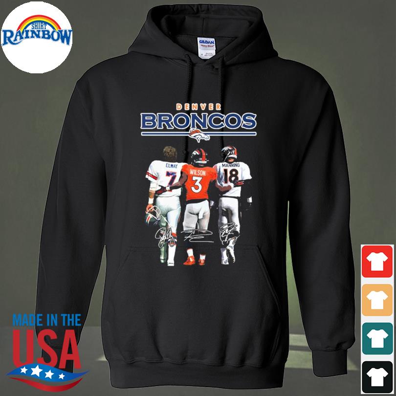 Official Denver broncos john elway russell wilson peyton manning signatures  T-shirt, hoodie, sweater, long sleeve and tank top