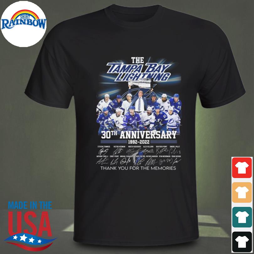 The Tampa Bay Lightning 30th anniversary 1992 2022 thank you for the  memories signatures shirt, hoodie, sweater, long sleeve and tank top