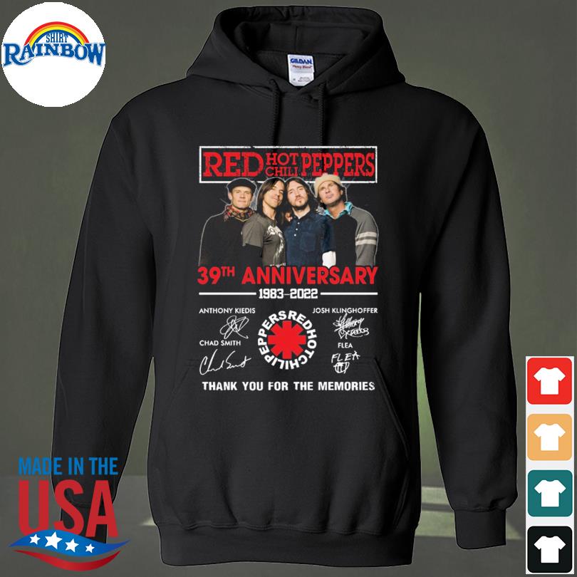 Red Hot Chili Peppers 1983-2022 39th Anniversary thank you for the memories signatures s hoodie