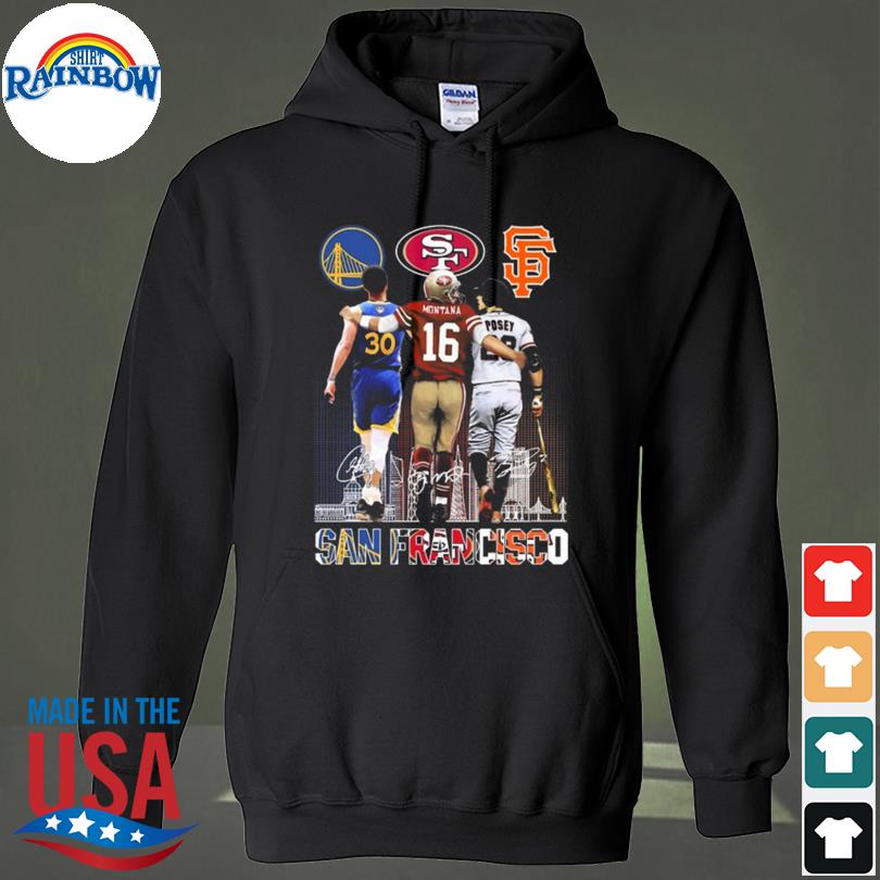 Champion 30 Stephen Curry Joe 16 Montana Buster 23 Posey signatures shirt,  hoodie, sweater, long sleeve and tank top