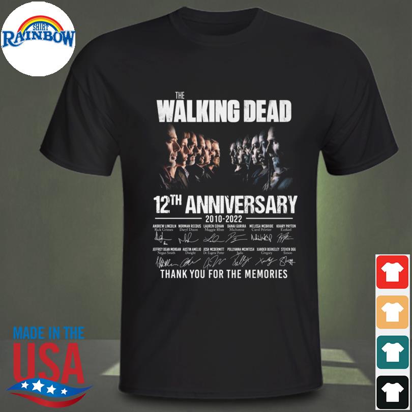 The Walking Dead 12th anniversary 2010 2022 thank you for the memories signatures shirt