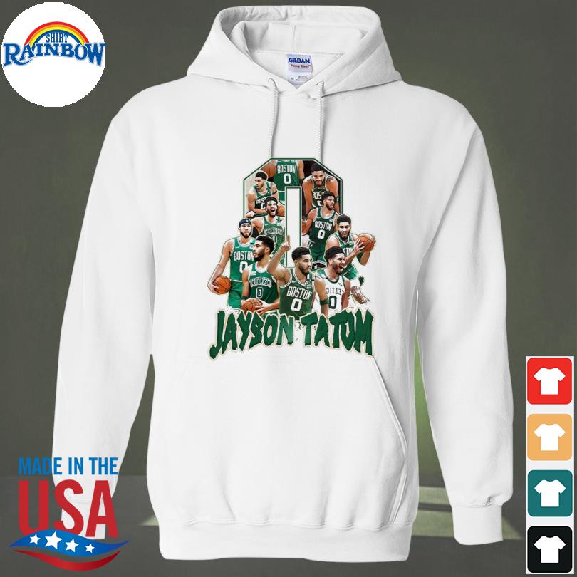 Jayson Tatum Merch - 500level Boston Celtics Jayson Tatum Silhouette Hoodie  Sweatshirt Unisex Gray