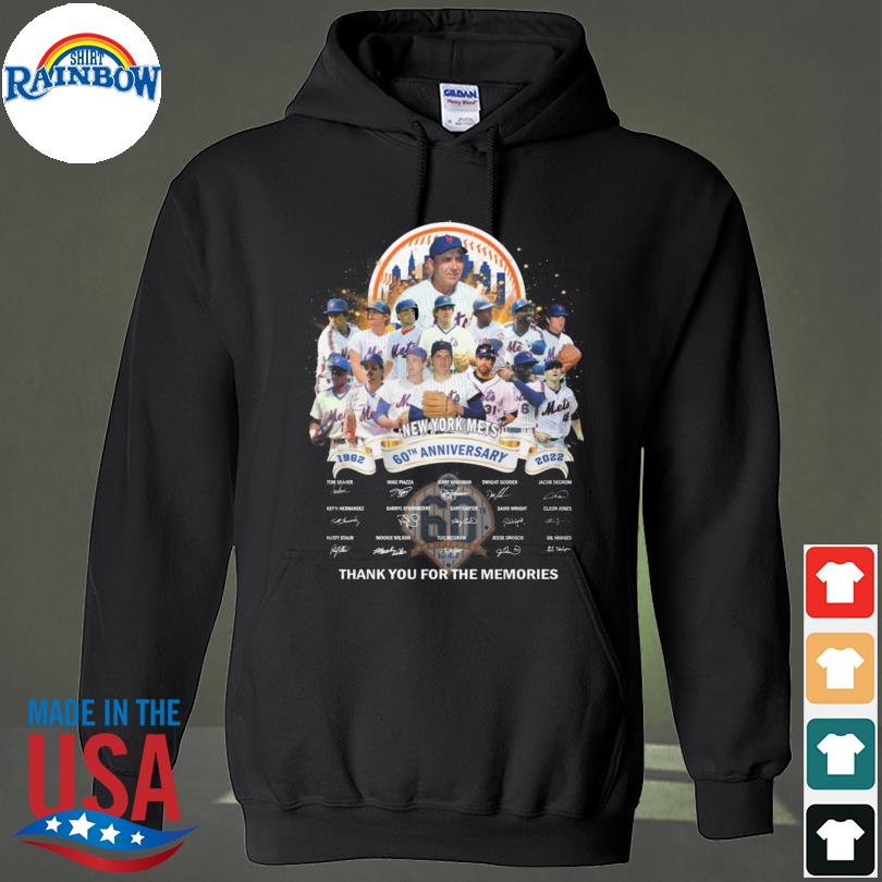 New York Mets 60th anniversary 1962 2022 thank you for the memories signatures s hoodie