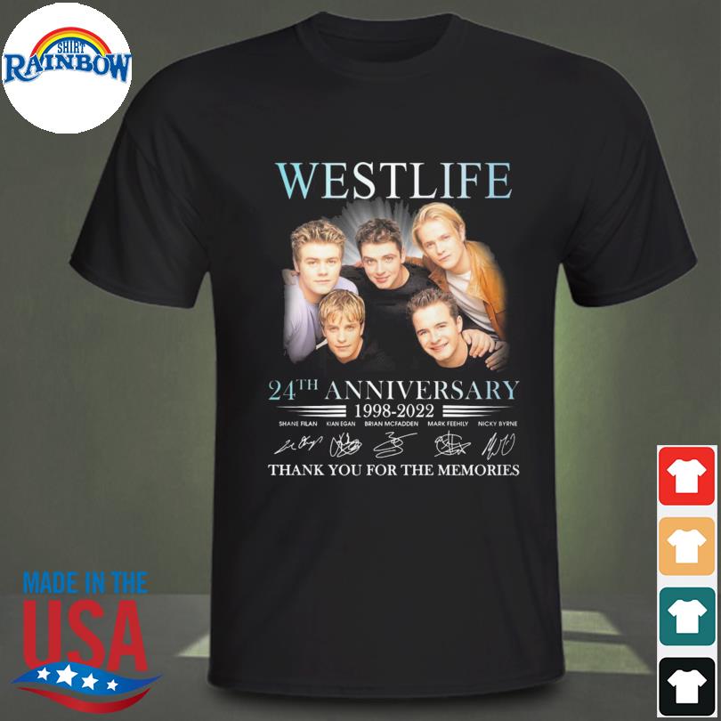 Westlife 24th anniversary 1998 2022 thank you for the memories signatures shirt
