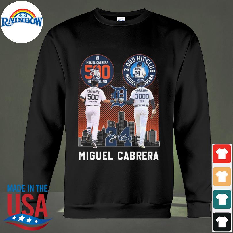 Official 3000 hits 500 home runs detroit tigers miguel cabrera signature T- shirt, hoodie, tank top, sweater and long sleeve t-shirt