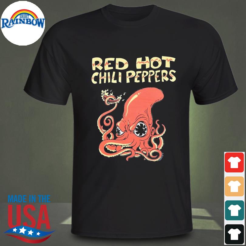 Red hot chili peppers fire squid shirt