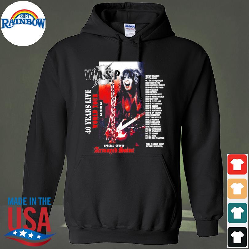 Wasp 40 years live world tour 2022 s hoodie