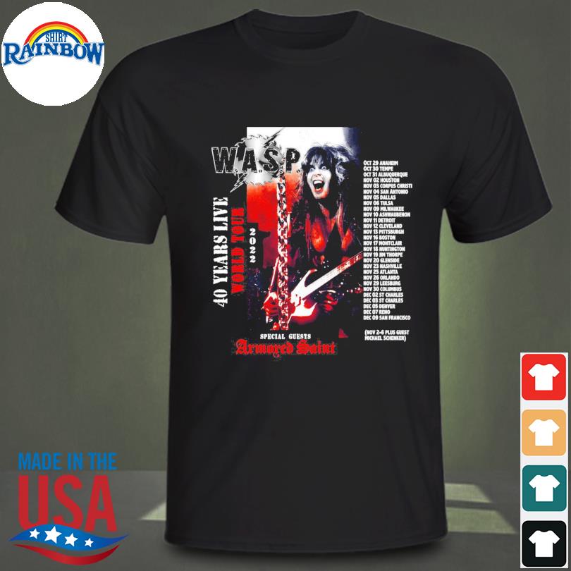 Wasp 40 years live world tour 2022 shirt