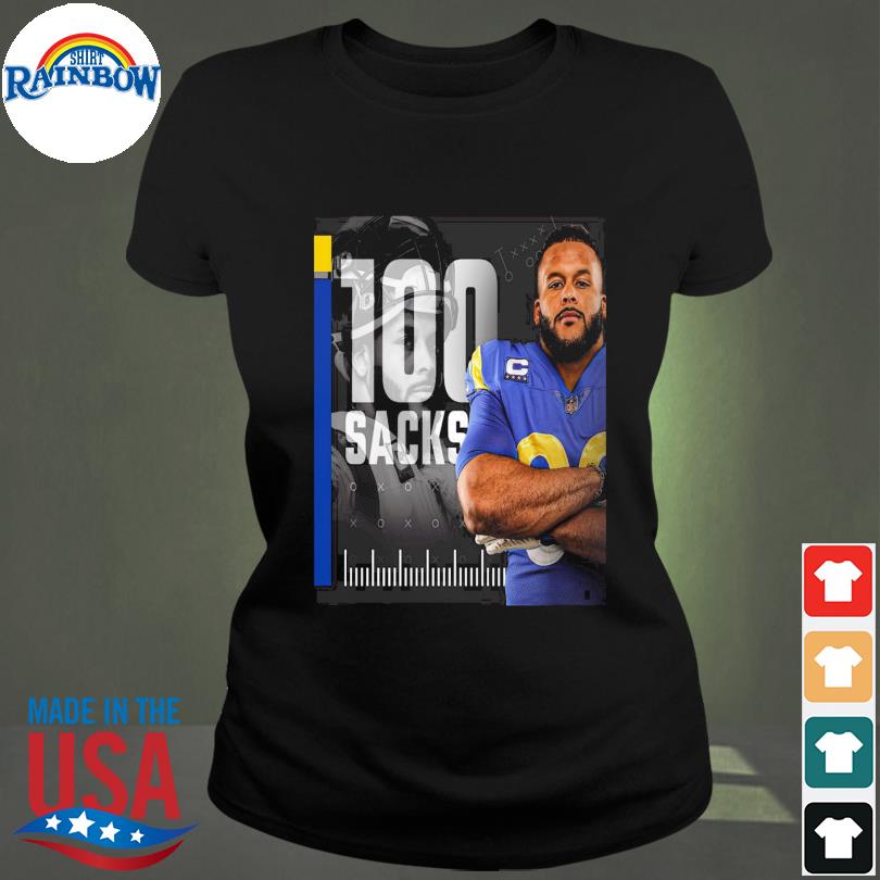 The Los Angeles Rams Aaron Donald 100 Sacks Vintage T-Shirt - Kaiteez