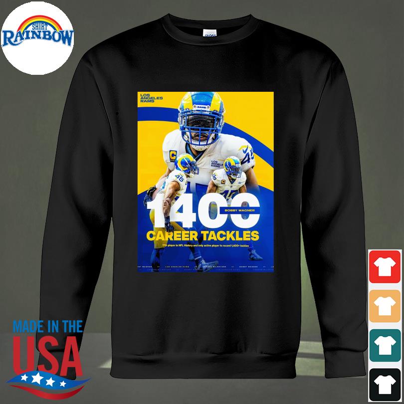 The los angeles rams bobby wagner 1400 career tackles shirt