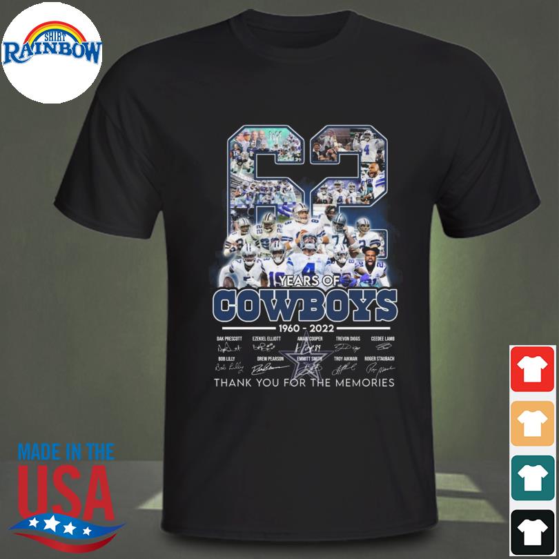 Dallas Cowboys 62 anniversary 1960-2022 Black t-shirt